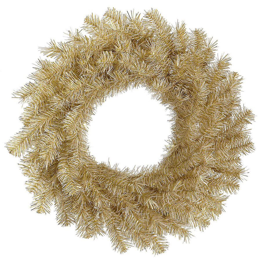 【源头厂家】45CM金色加密豪华圣诞花环圣诞节装饰品金色圣诞饰品外贸专供圣诞配件