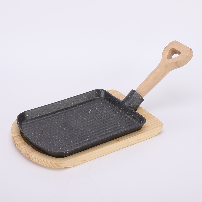 西式小木柄铁锹烤盘烧烤盘外贸