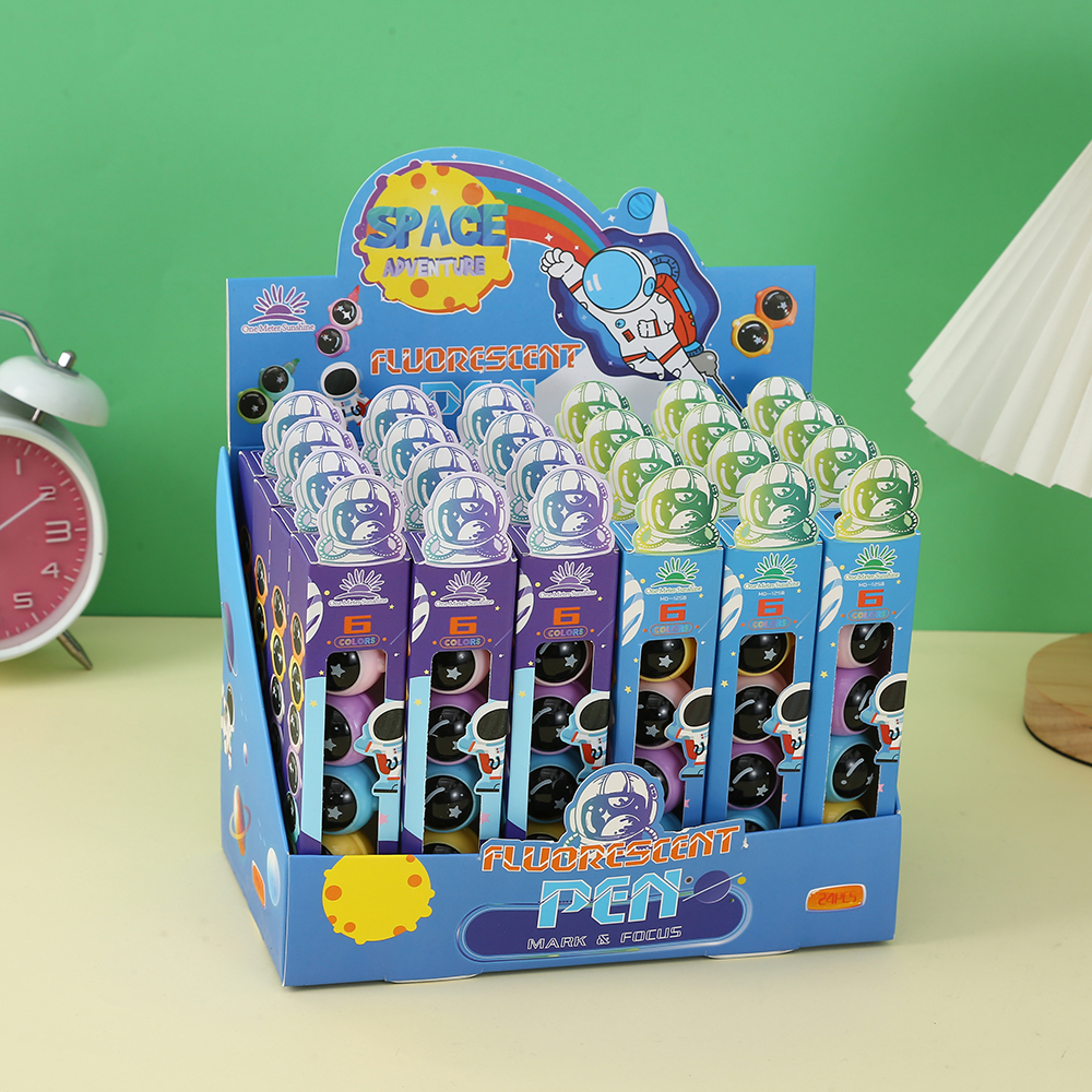 Five-color astronaut shaped spliced highlighter key marking pen Five-color astronaut shaped spliced highlighter key marking pen