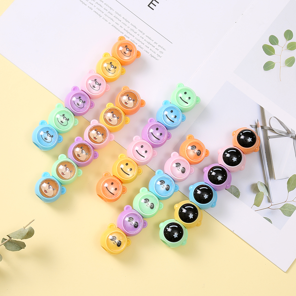 Five-color bear-shaped spliced highlighter marker pen Specification image