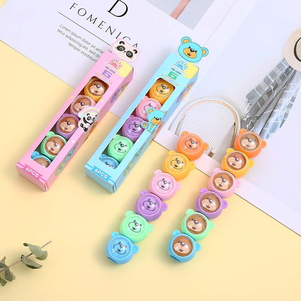 5-color cartoon light-hearted bear-shaped spliced highlighter pen key marking pen Application Scenario