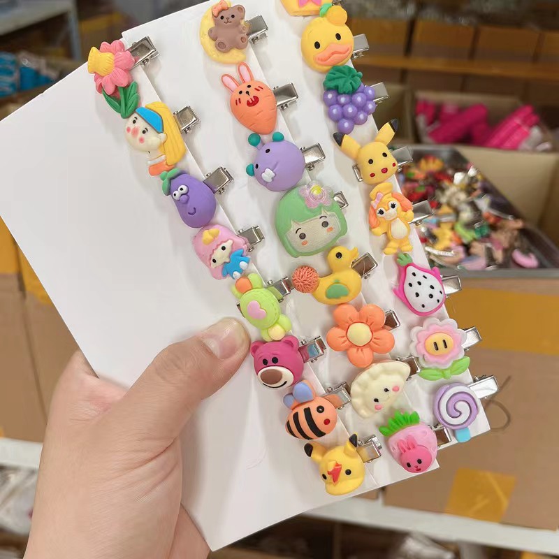 2022 New Children's hairpins and clips, cute fruit cartoon hair accessories for babies, non-damaging duckbill clips, small clips, wholesale hair accessories for girls h-0612 Specification image