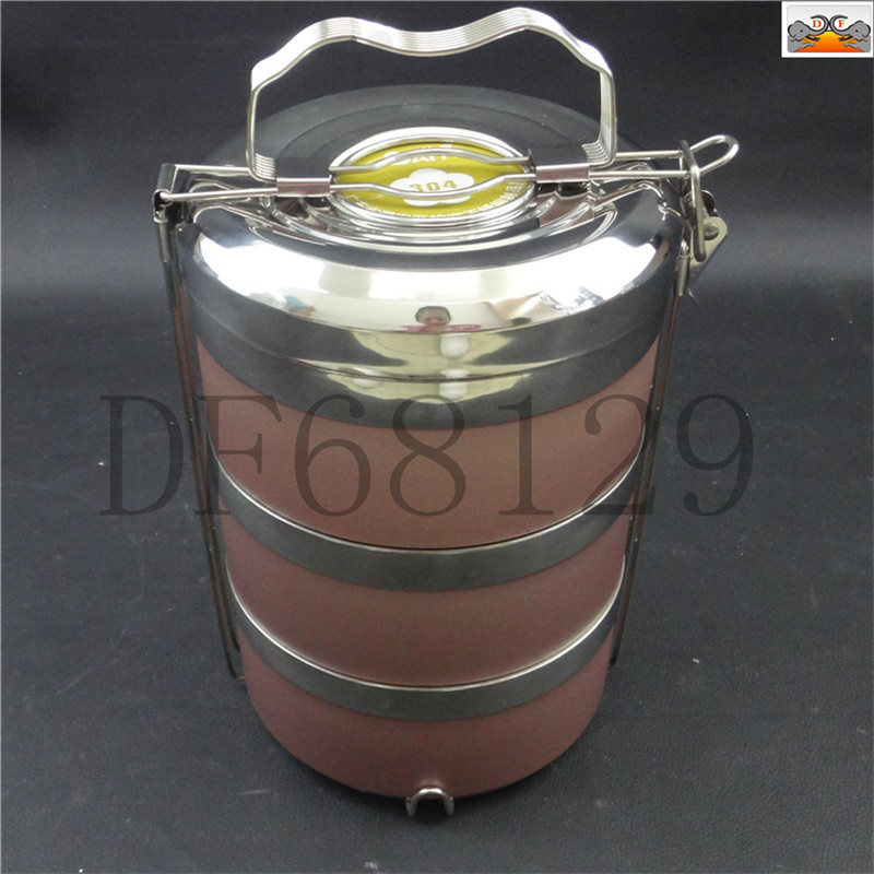 DF68129 stainless steel insulated lunch box with multi-layer anti-overflow basket for students and office workers to carry POTS and pans, double-layer DF TRADING HOUSE Application Scenario