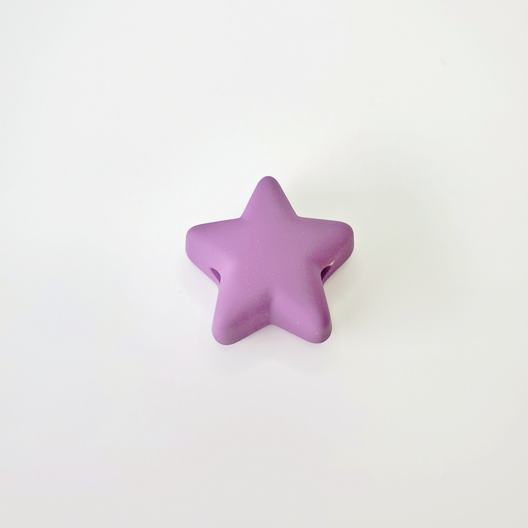 Chen Ming Accessories 27mm acrylic rubber solid color straight hole star scattered beads DIY handmade hair tie Hair accessory 100 pieces per bag Item Picture