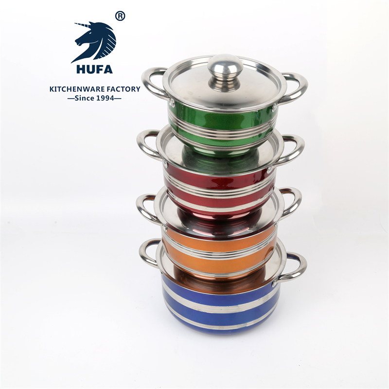 套锅 不锈钢料理锅 钢盖套锅 彩色套锅 三件套锅 四件套锅 不锈钢套锅 金属套锅 金属料理锅 厨房用品 锅 汤锅 外贸 
