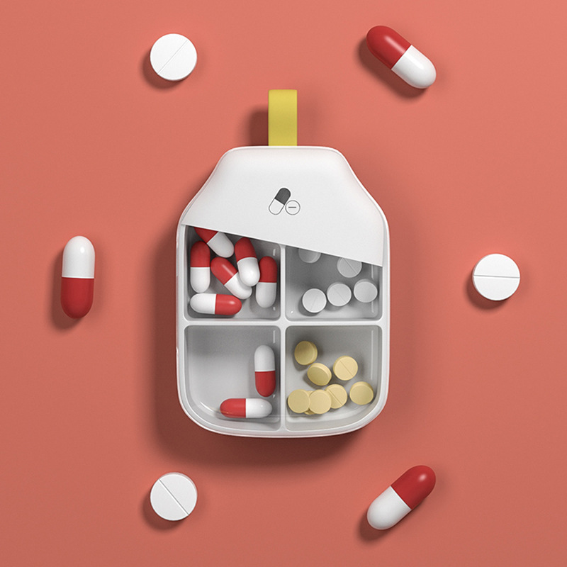 Sealed color-blocking plastic pill storage boxes for export Specification image