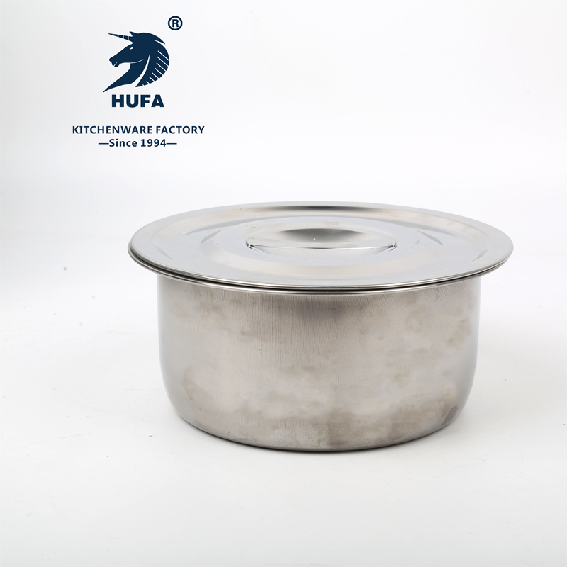 Stainless steel pot, steel lid, five-piece pot, stainless steel pot, metal pot, metal cooking pot, kitchenware pot, soup pot, covered cooking pot, Thai cooking pot Specification image