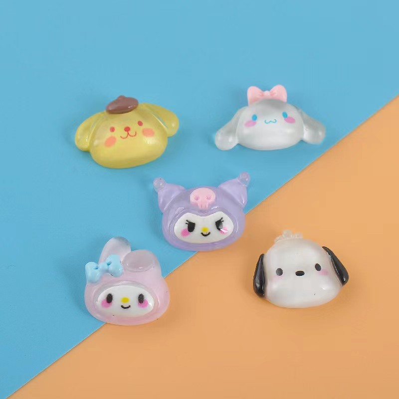 2022 New Cartoon Accessories, Ice-transparent Melati Kuromi resin jewelry Patch, diy Cream Glue Hair clip accessory h-614