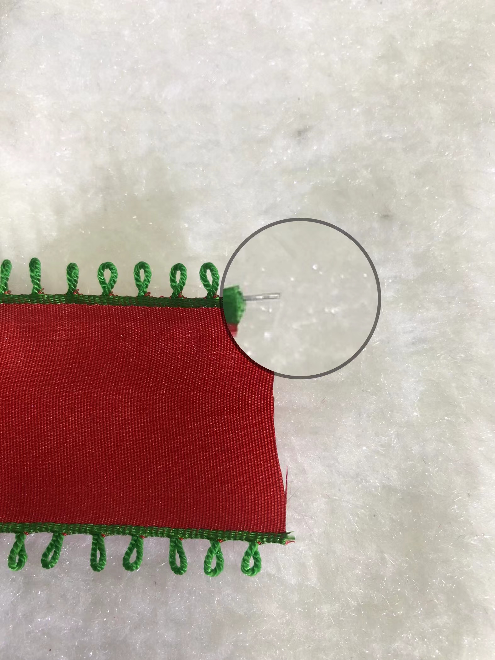 Item No. : 1067 Christmas Gift Packaging Decoration DIY Red Big Ear Edge Double-sided Wire Webbing 3.8cm Specification image
