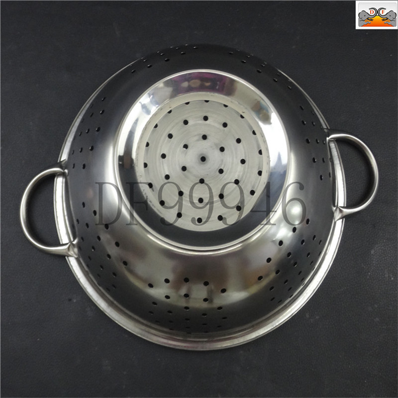 DF99946厚款/水果篮/不锈钢洗米筛/带脚底盘/双耳淘米洗菜沥水盆/水果篮淘米盆/水果篮DF/TRADING/HOUSE细节图