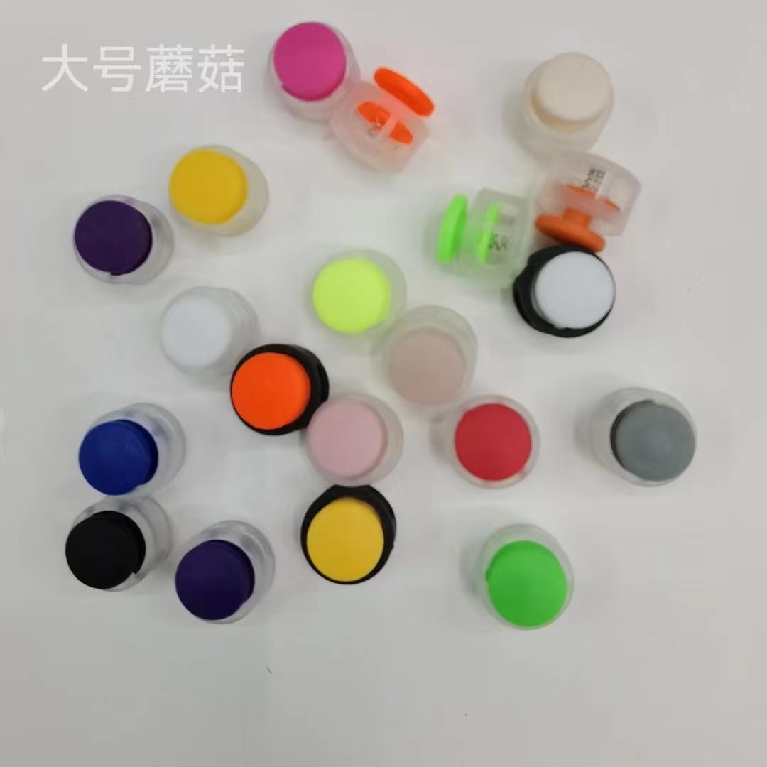 双拼色圆形蘑菇型塑料猪鼻绳扣 弹簧卡扣 尼龙穿绳扣箱包服装装饰抽拉调节扣