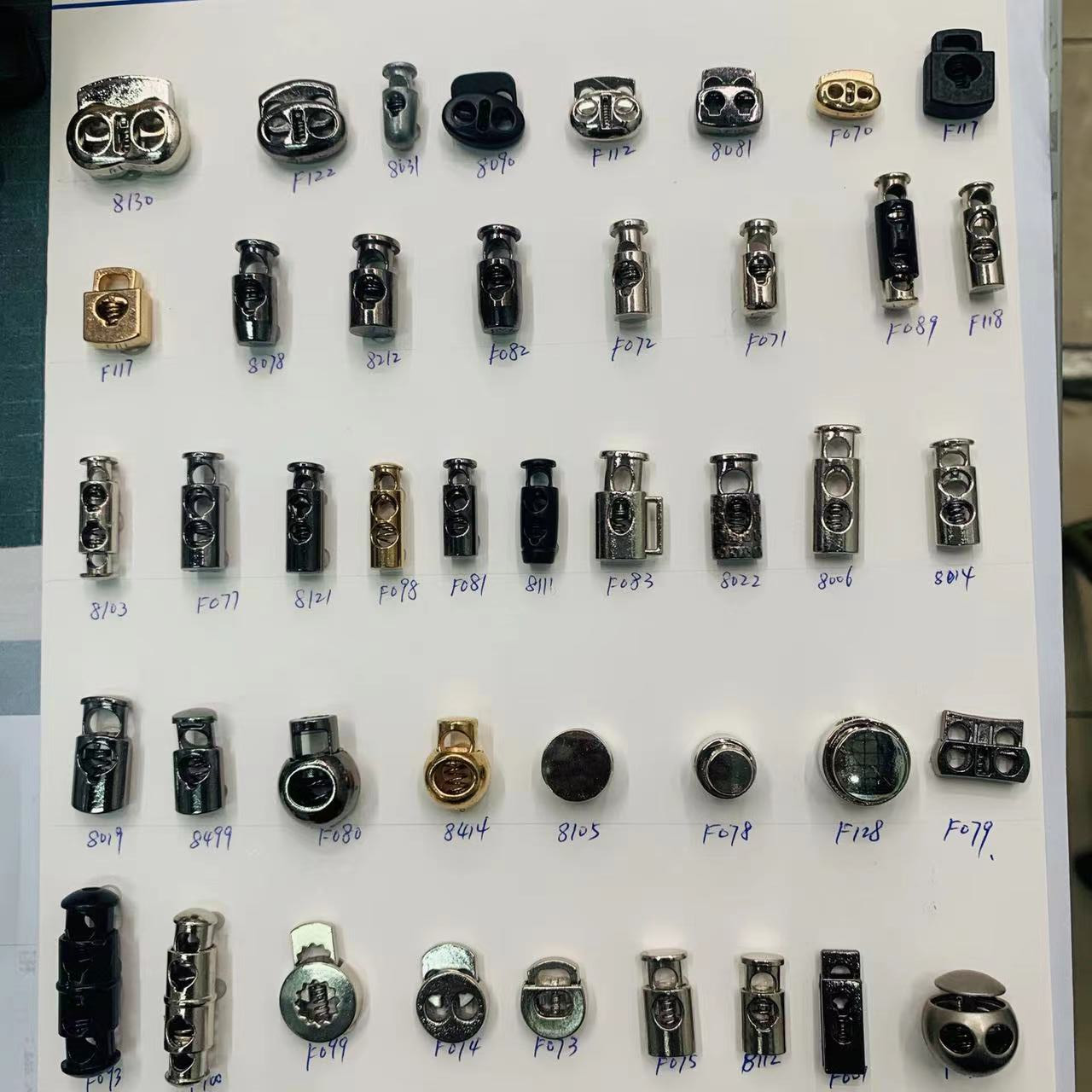 批发现货锌合金弹簧扣按压调节绳扣猪鼻扣穿绳扣口袋束绳扣批发