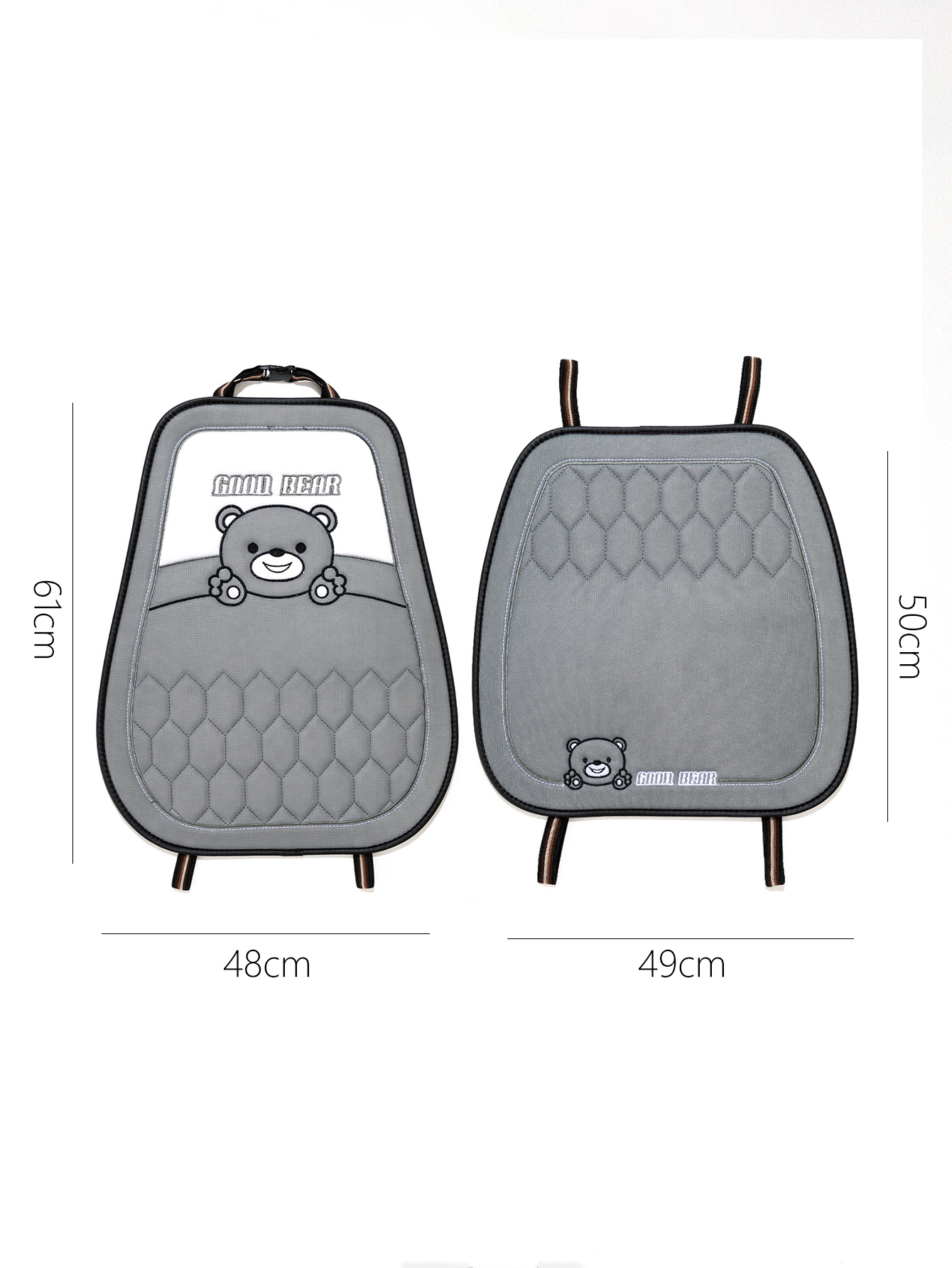 汽车坐垫/卡通可爱坐垫/二件套座椅垫白底实物图