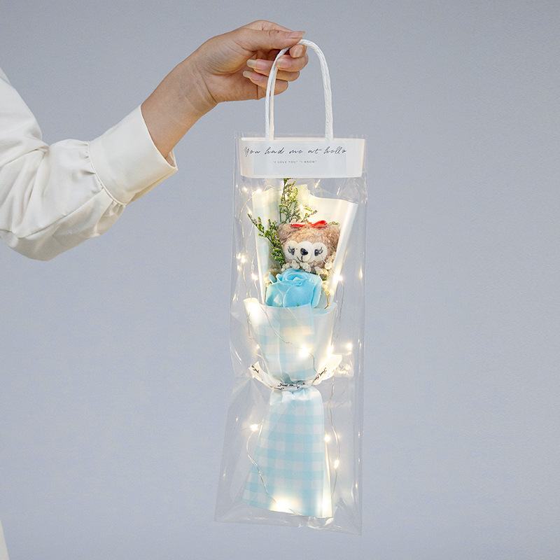 Cute osmanthus dog gift bag without string lights, birthday gifts, Valentine's Day and Teachers' Day gifts, night market stall flower bouquets wholesale, doll flower bouquets, graduation season, Qixi Festival Specification image