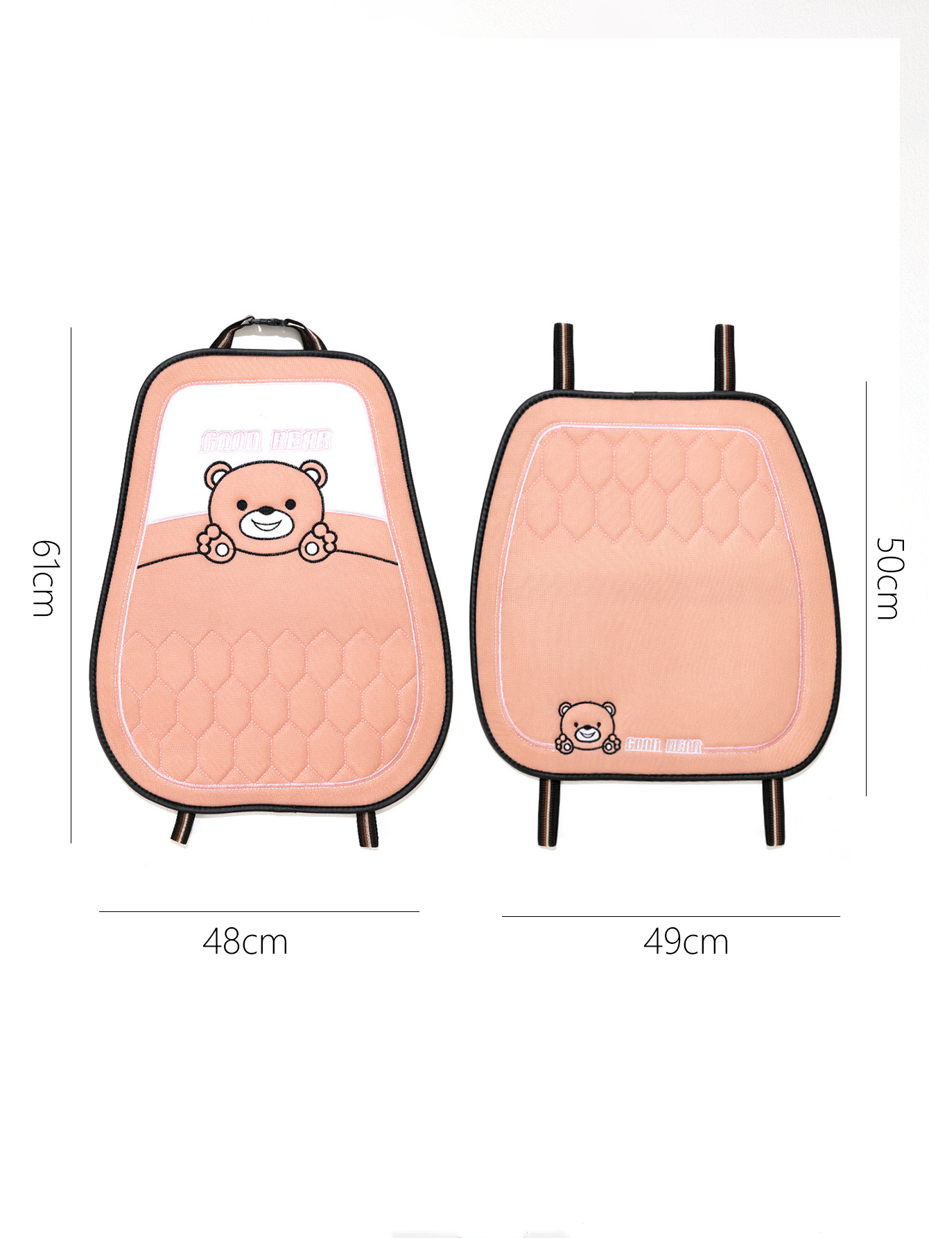 汽车坐垫/卡通可爱坐垫/二件套座椅垫白底实物图