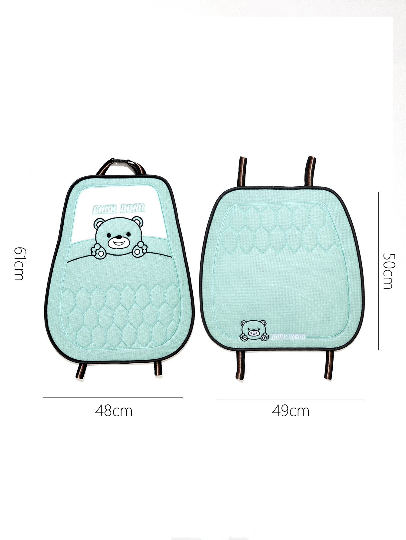 汽车坐垫/卡通可爱坐垫/二件套座椅垫白底实物图