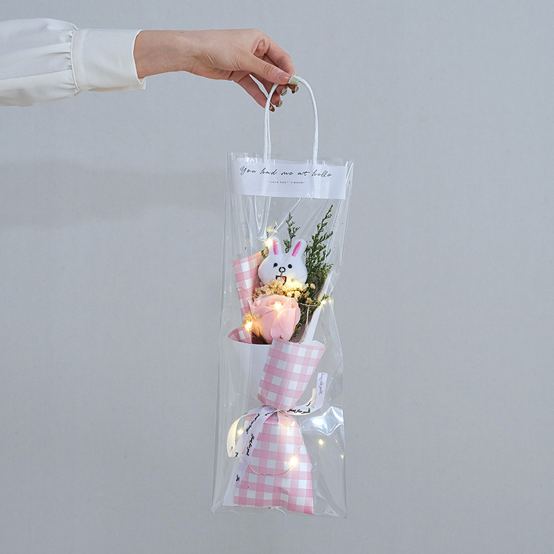 Checkered pink rose Stardew without light strings, Father's Day and Valentine's Day gift Stardew dried flower bouquet, birthday wholesale street stall finished product, Teachers' Day and Qixi Festival graduation Application Scenario