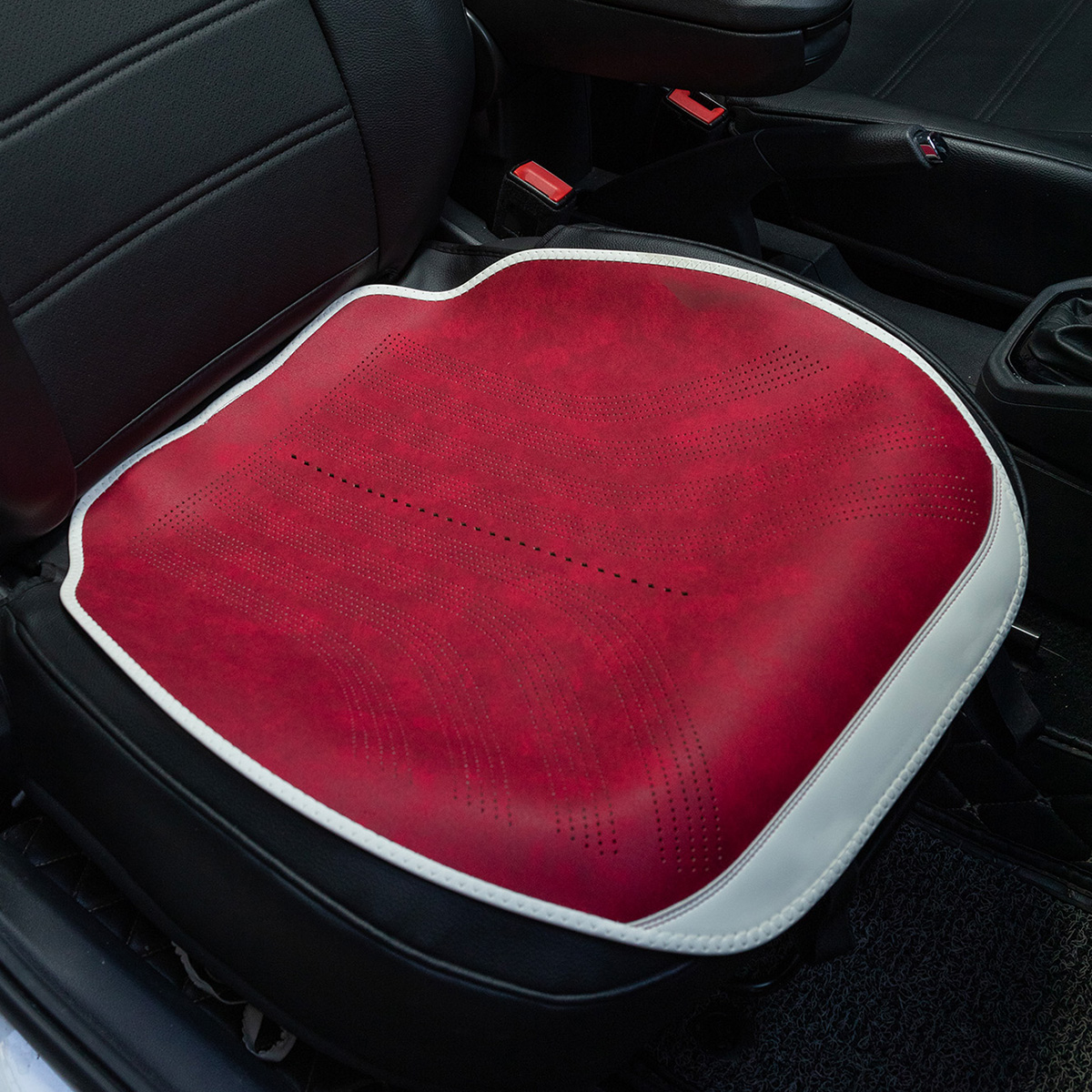 2022新款纳帕皮马鞍垫小蛮腰坐垫半包围汽车座垫四季垫批发四季通用纳帕皮汽车坐垫 其威车饰QW26