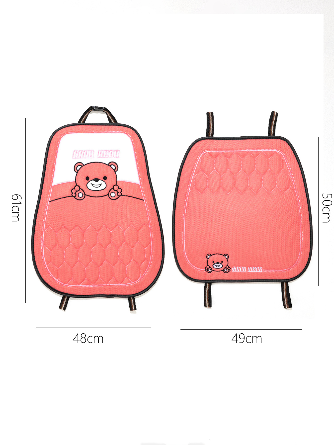 汽车坐垫/卡通可爱坐垫/二件套座椅垫白底实物图