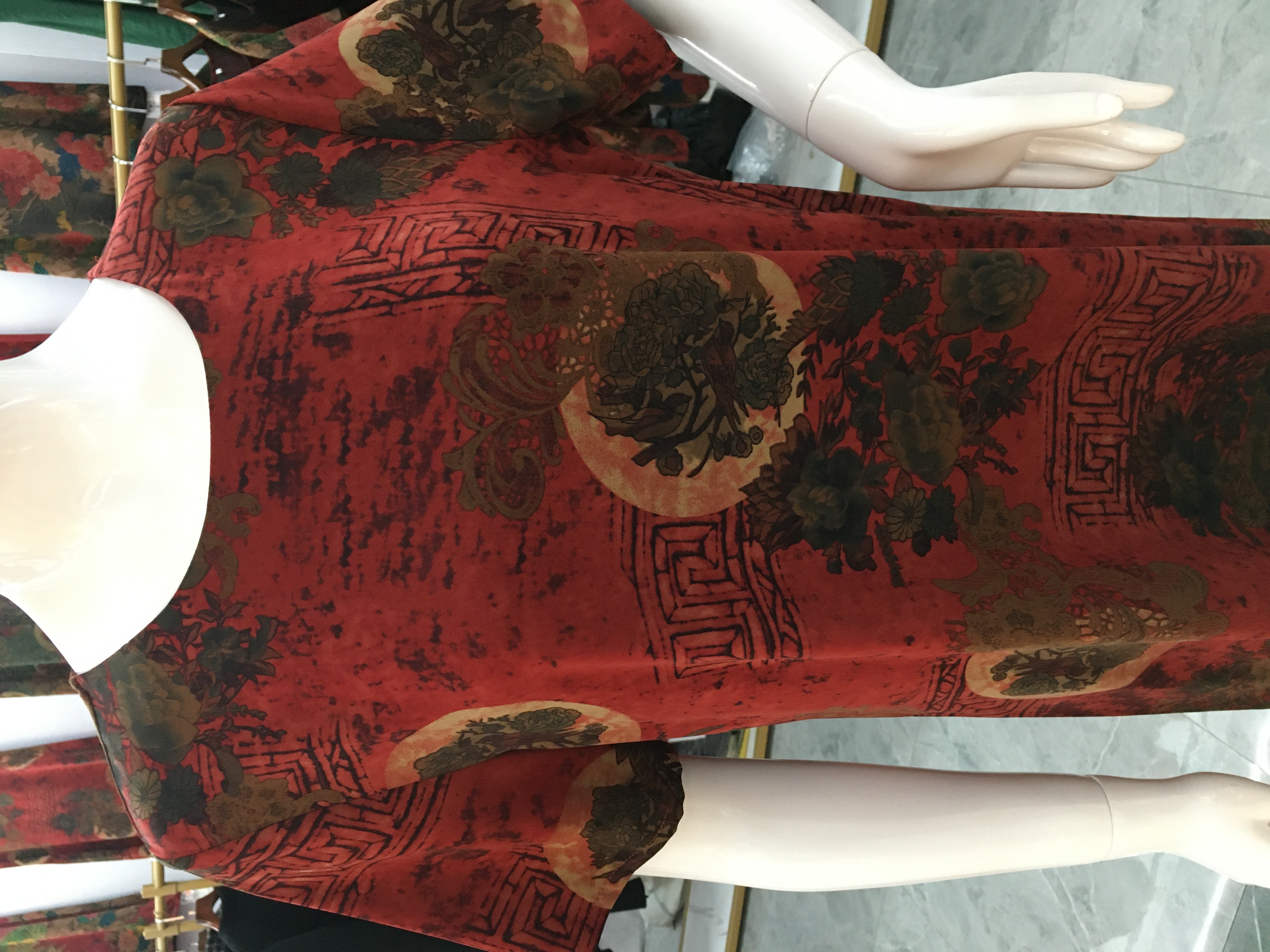 Silk-like dress for middle-aged and elderly people Item Picture