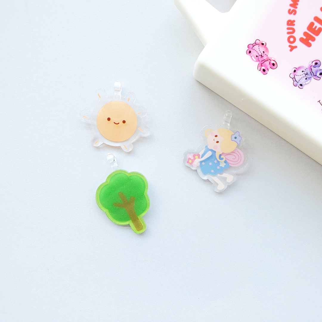 Chen Ming Accessories Acrylic Rainbow Little Girl sheet earrings, DIY necklaces, bracelets, material accessories Item Picture