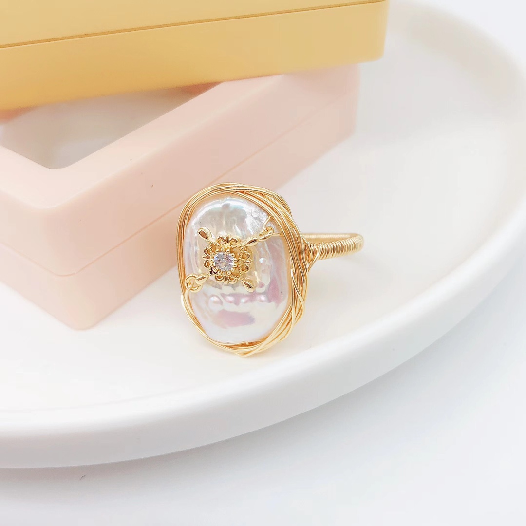 خواتم اللؤلؤة الأنيقة بالأيدي Item Picture