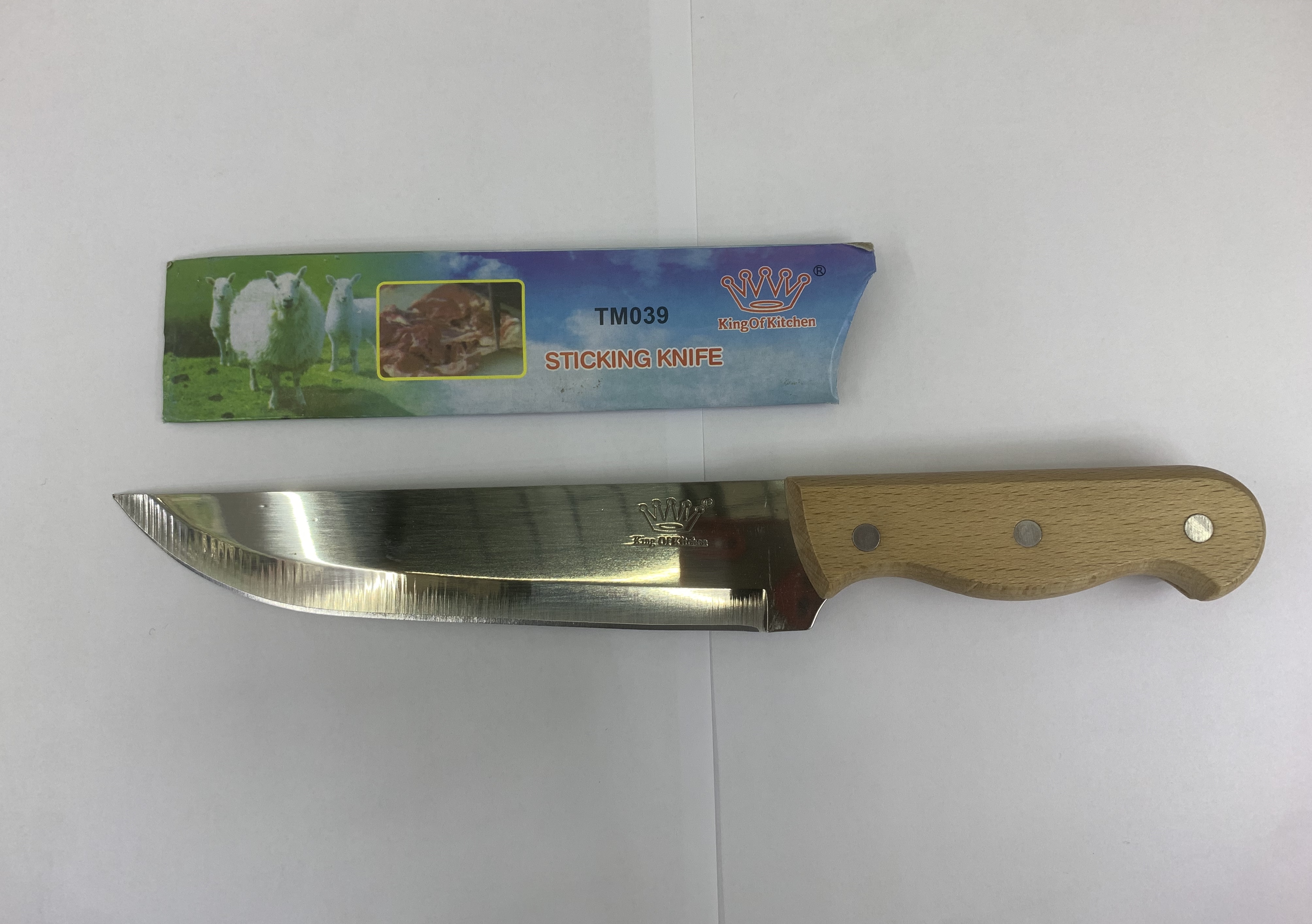 木柄不锈钢厨刀 屠宰刀 