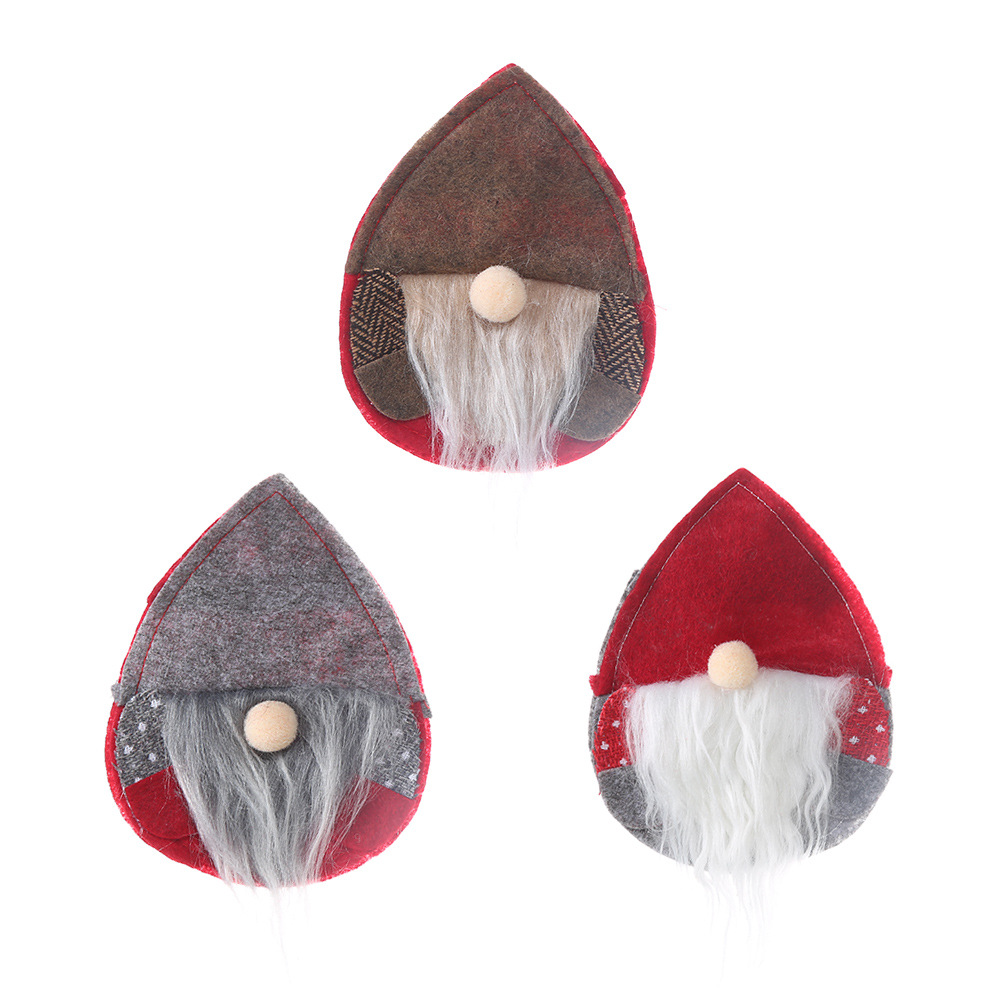 New Christmas Santa Claus knife and fork set, Nordic egg-shaped decorative tableware set, Faceless kid knife and fork set Item Picture