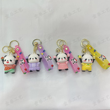 水果奶茶熊猫系列钥匙扣可爱潮流精致汽车钥匙链包包挂件礼品