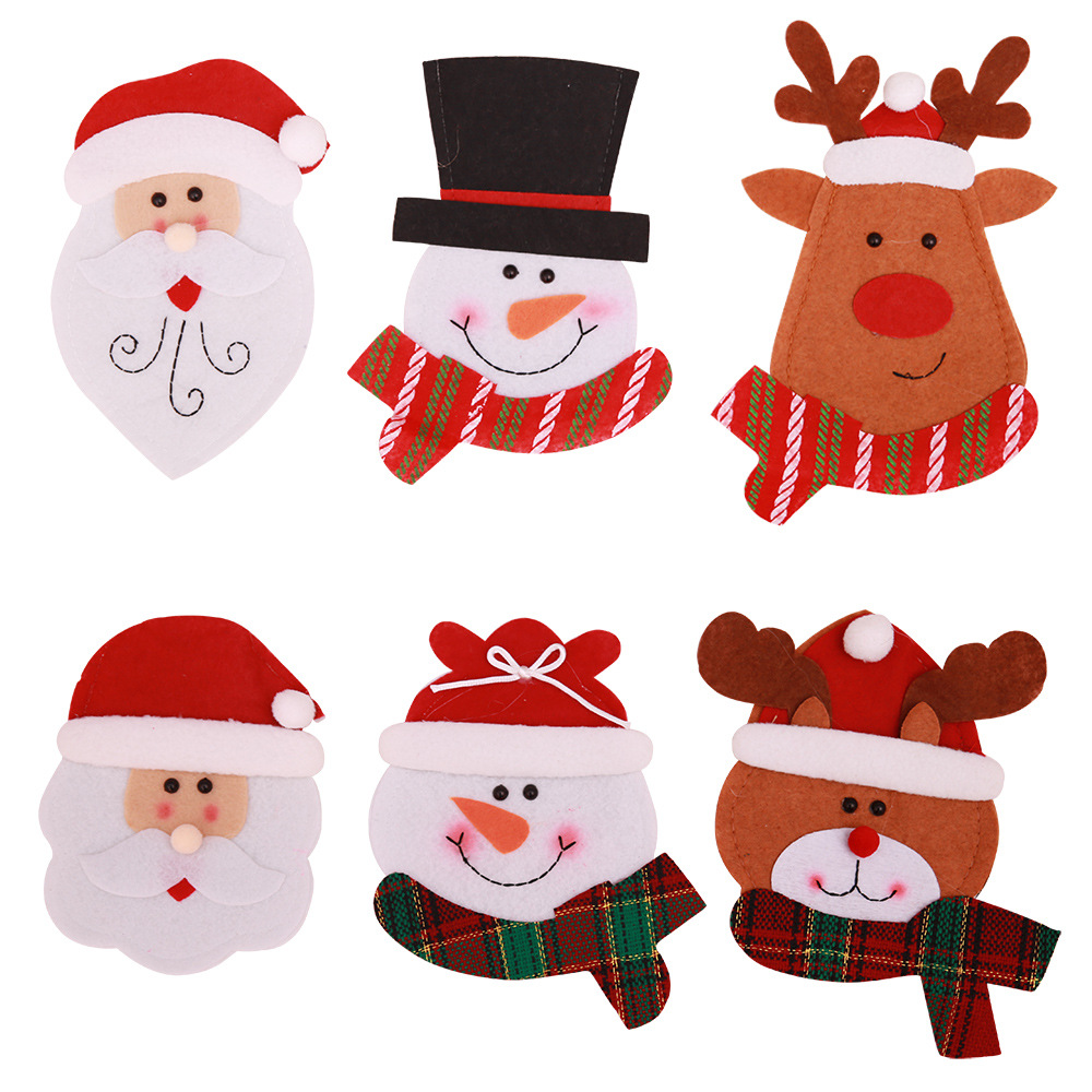 Hao Bei's new Christmas decorative items: table knife and fork sets, creative cartoon tableware sets, Santa Claus knife and fork bags Item Picture