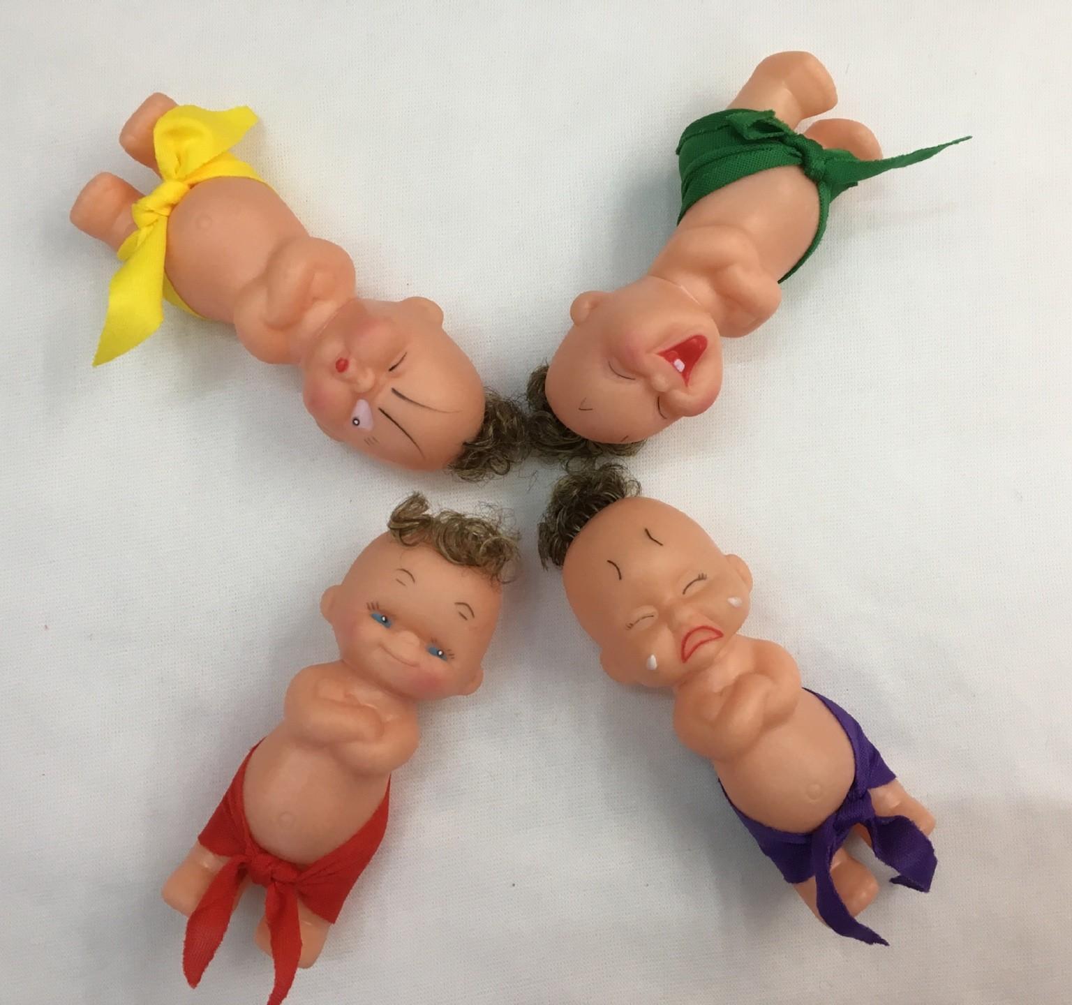娃娃喜怒哀乐塑胶儿童表情娃 四胞胎玩具OPP袋加卡头图