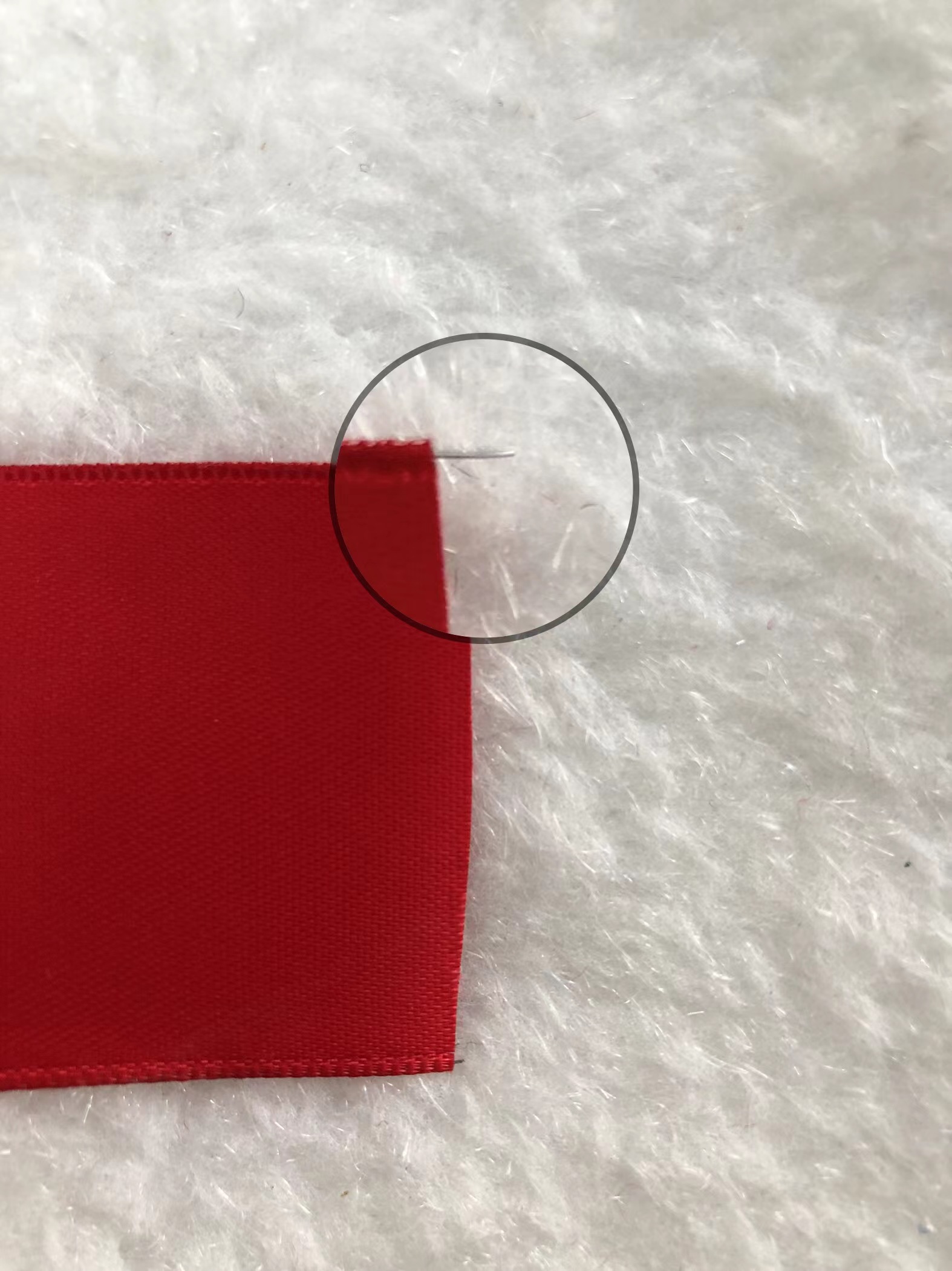 Item No. 1077 Christmas Gift Packaging Decoration DIY Red Satin Double-sided Wire Webbing 3.8cm Specification image