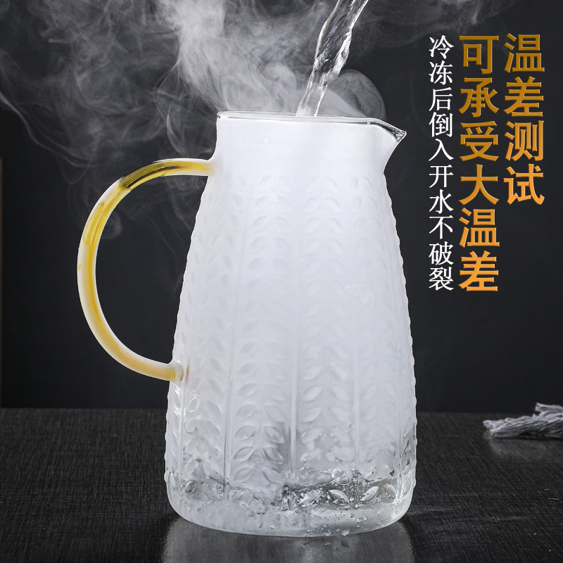 Cold water kettle, household glass cold water kettle set, brewing teapot, boiling water bottle, juice kettle, tying kettle, cooling boiled water kettle Application Scenario