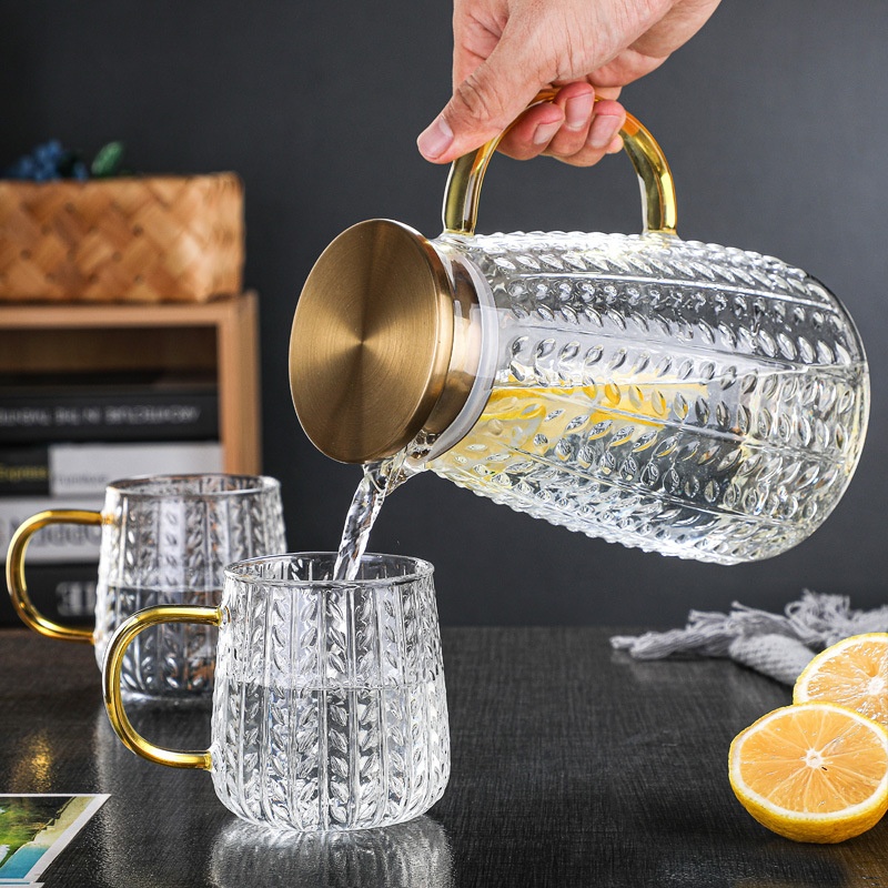 Cold water kettle, household glass cold water kettle set, brewing teapot, boiling water bottle, juice kettle, tying kettle, cooling boiled water kettle details Picture