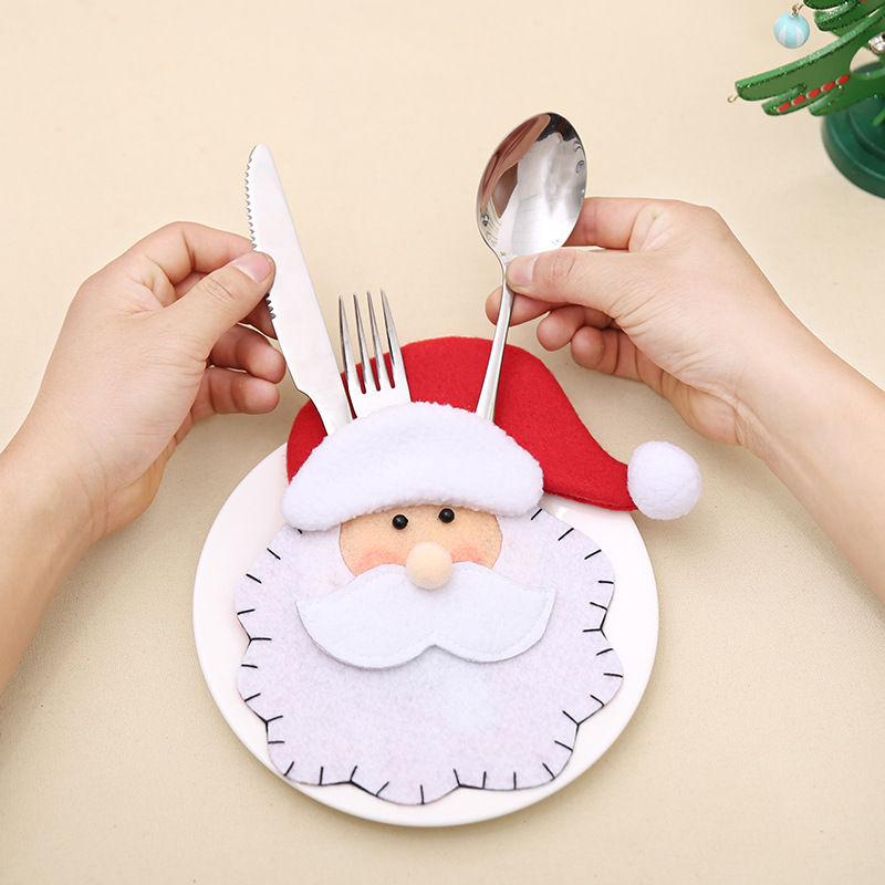 新款圣诞用品 圣诞老人刀叉套 圣诞餐具袋 圣诞创意家居礼品详情图1