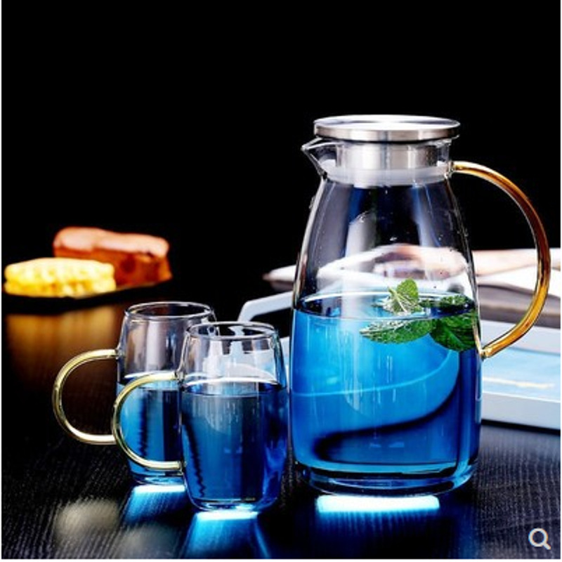 Colorful glass cold water bottle, simple household large-capacity cold water bottle set, anti-explosion and high-temperature resistant glass cold water bottle Application Scenario