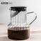 创意玻璃咖啡壶茶具套装竖纹高硼硅玻璃泡茶壶家用办公冲泡花茶壶图