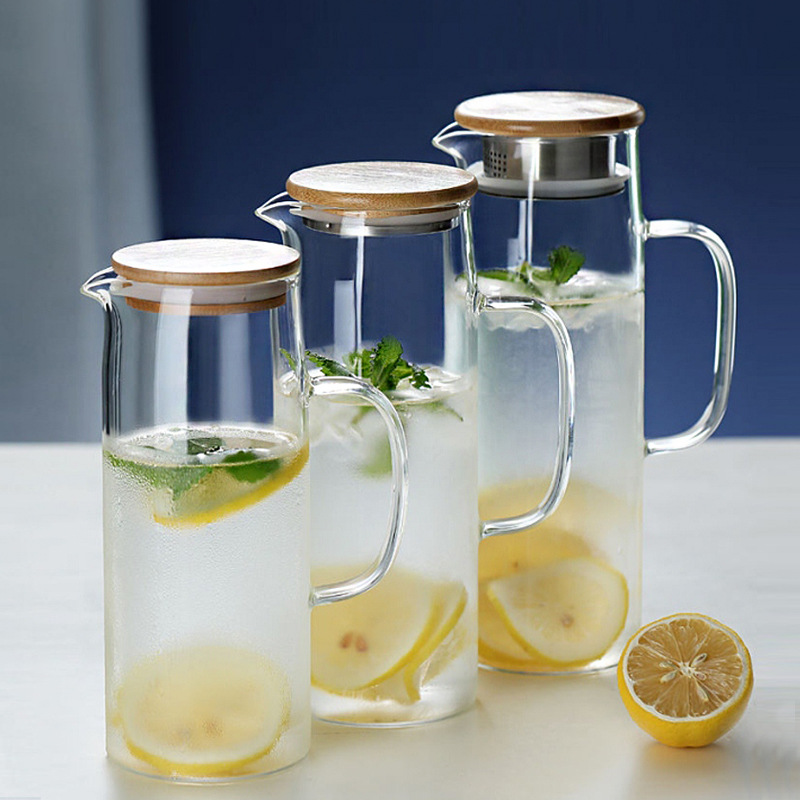 Household daily-use transparent water bottle, high borosilicate glass cold water bottle, cooling water bottle