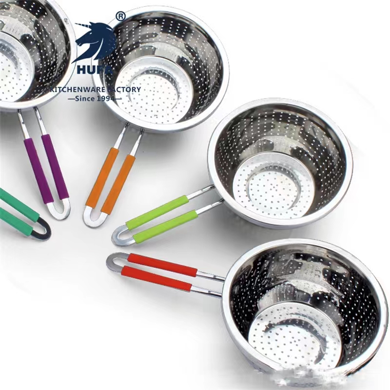 Mutually reinforcing silicone single-handle draining basin, stainless steel water filter basin, leaky basin, steel-handled rice sieve, fruit basket, washing basin, rice-washing basin, filter basin, rice-washing sieve, rice-washing machine, fruit and vegetable basket, multi-purpose basin, stainless steel closely-hole basket, single-handle rice sieve, kitchen