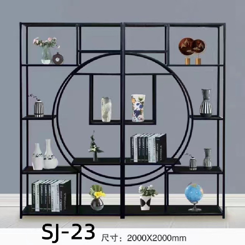 Lu Zi Furniture - Iron art partition, simple storage rack, living room bookshelf, multi-layer storage rack, display rack, floor-standing shelf, home storage rack Item Picture