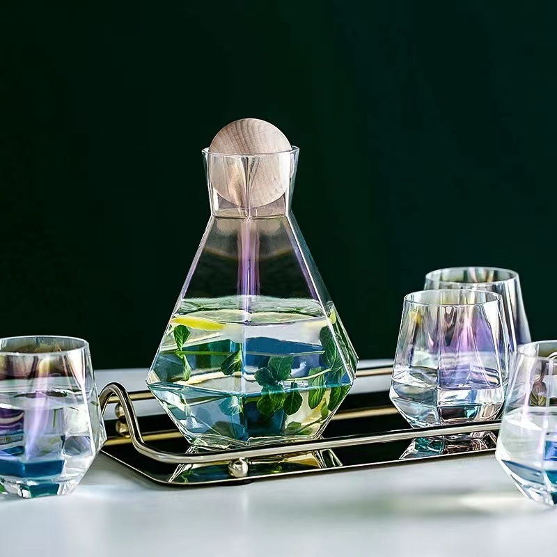 Glass cold water kettle set, household high borosilicate glass large-capacity cold water kettle, cups, white boiling water kettle Application Scenario