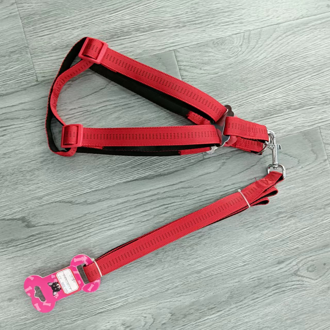 2.5 Double-layer soft cotton dot dog small dog leash, Teddy puppy chest and back two-piece dog leash details Picture