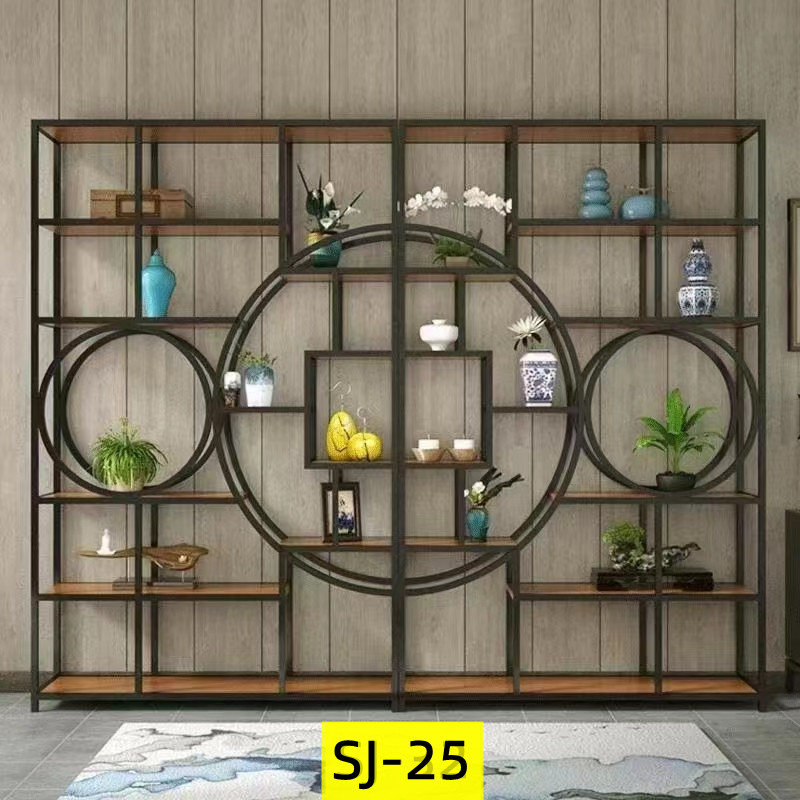 Lu Zi Furniture - Iron art partition, simple storage rack, living room bookshelf, multi-layer storage rack, display rack, floor-standing shelf, home storage rack Application Scenario