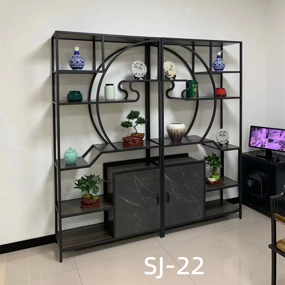 吕字家具-铁艺隔断简约置物架客厅书架多层储物架展示架落地货架家用收纳架