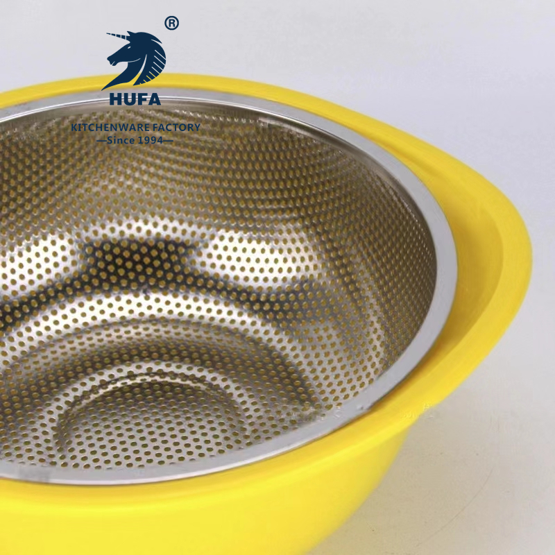 Rice sieve, stainless steel close-hole basket, non-magnetic colorful draining basket, multi-purpose basin, kitchen fruit and vegetable basket, rice washer, rice sieve, filter basin, rice washing basin, vegetable washing basin, fruit basket, household kitchenware details Picture