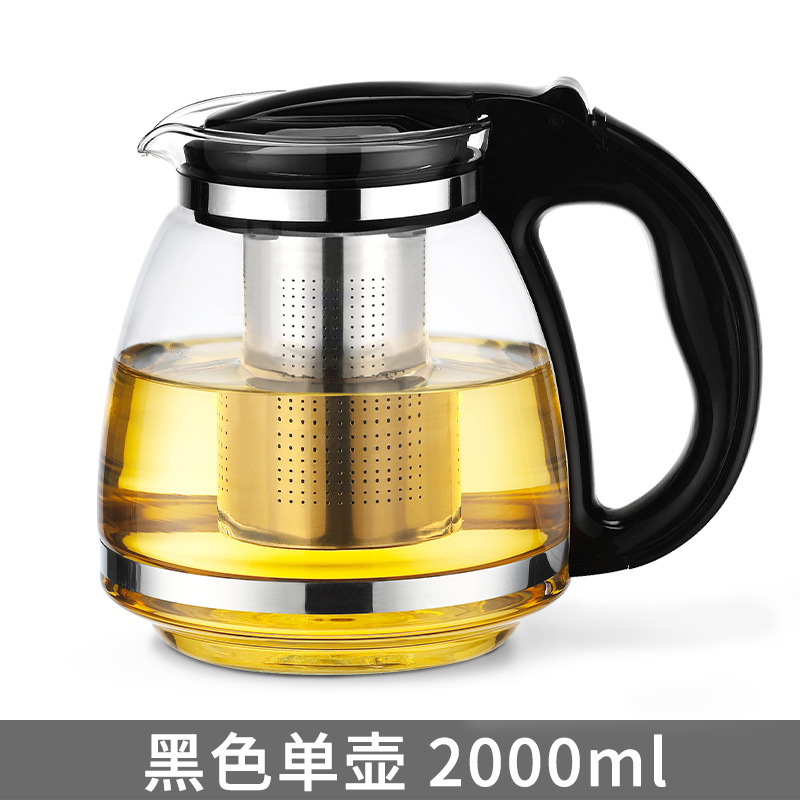 花茶壶耐高温加厚泡茶壶 不锈钢过滤茶漏大容量玻璃茶壶详情图3