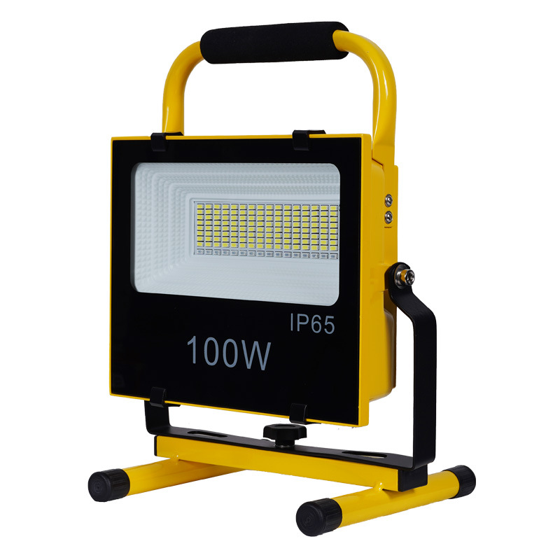 LED charging floodlight with integrated waterproof and explosion-proof lamp board, ultra-bright outdoor 100W and 200W