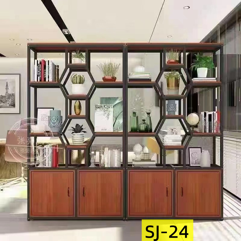 Lu Zi Furniture - Iron art partition, simple storage rack, living room bookshelf, multi-layer storage rack, display rack, floor-standing shelf, home storage rack details Picture