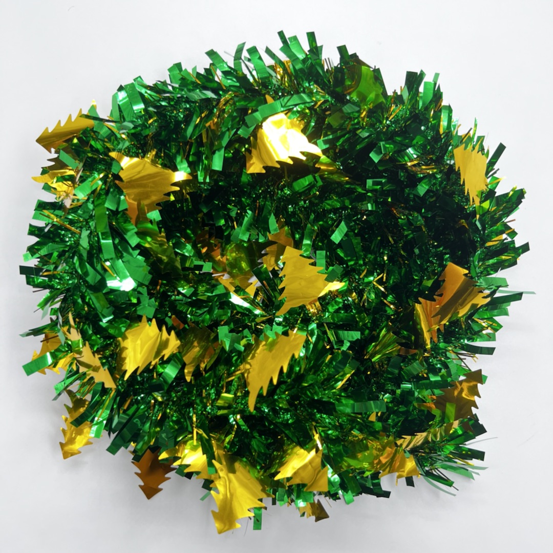 A colorful golden Christmas tree