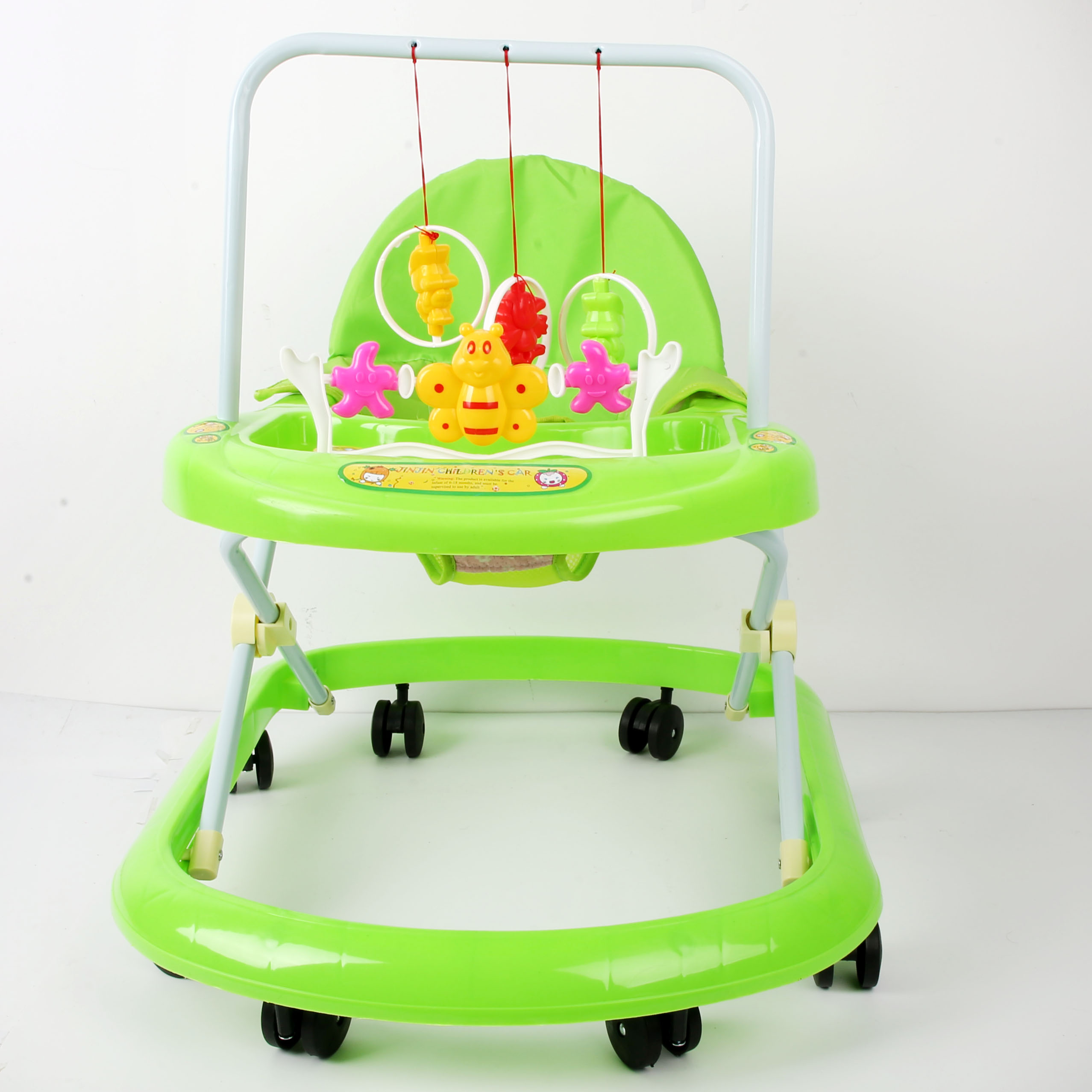 Baby walker to prevent O-shaped legs, multi-functional anti-rollover for babies, can be sat on or pushed. Baby walker, starting cart, stroller, baby walker, cute green bee toy stand details Picture